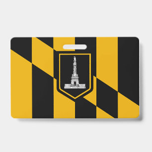 Badge Insigne de nom avec drapeau de Baltimore City