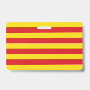 Badge Insigne de nom avec drapeau de Catalogne