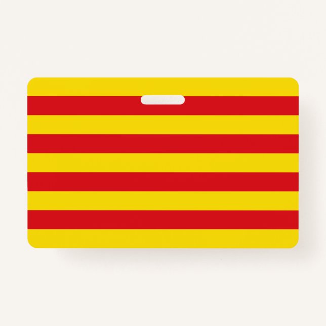 Badge Insigne de nom avec drapeau de Catalogne (Devant)