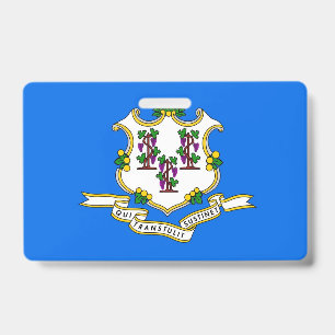 Badge Insigne de nom avec drapeau de Connecticut State,