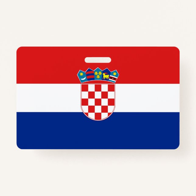 Badge Insigne de nom avec drapeau de Croatie (Devant)