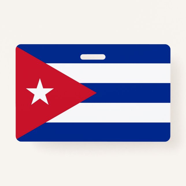 Badge Insigne de nom avec drapeau de Cuba (Devant)