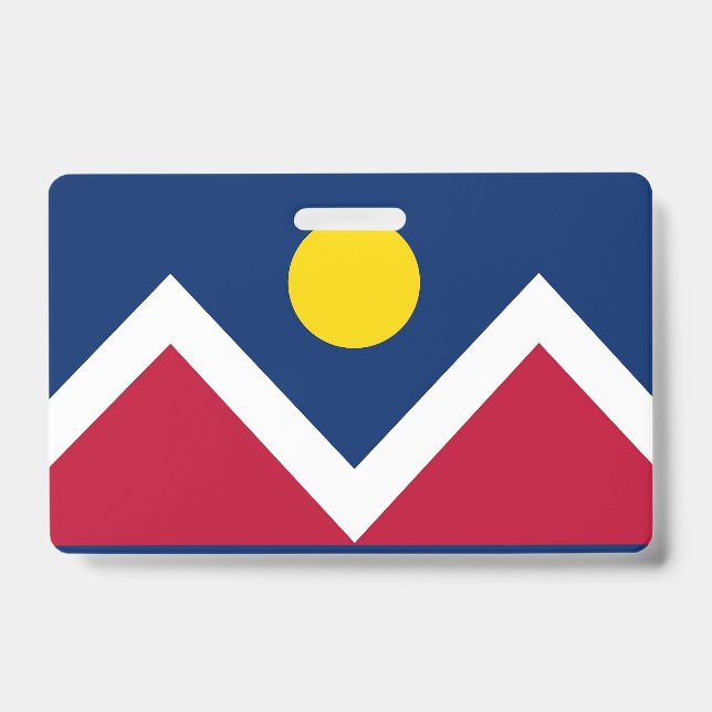 Badge Insigne de nom avec drapeau de Denver City, USA (Avant)