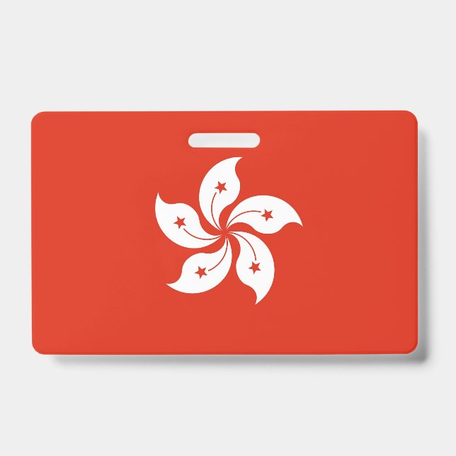Badge Insigne de nom avec drapeau de Hong Kong (Avant)