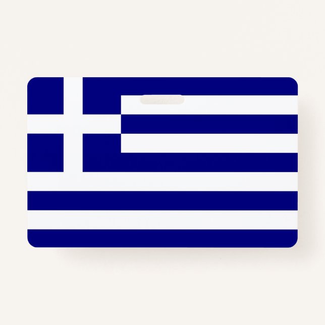Badge Insigne de nom avec drapeau de la Grèce (Devant)