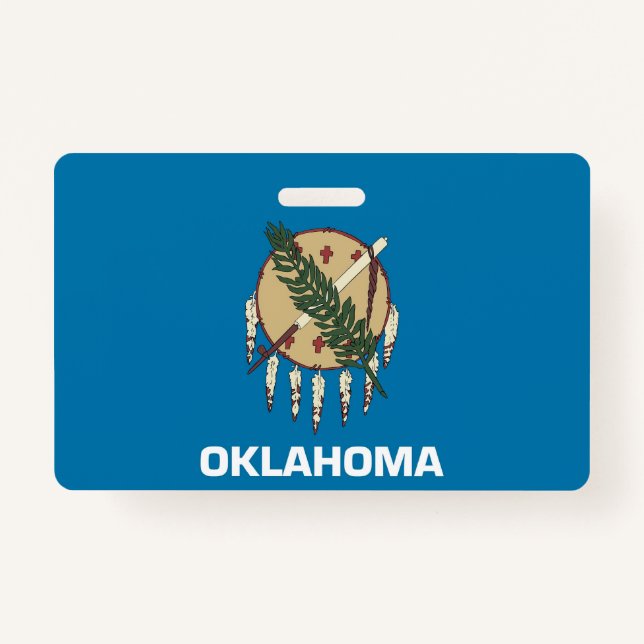 Badge Insigne de nom avec drapeau de l'État d'Oklahoma,  (Devant)