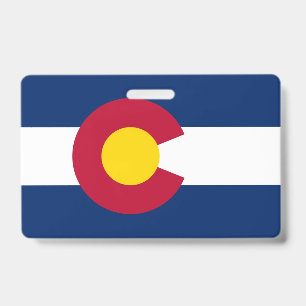 Badge Insigne de nom avec drapeau de l'État du Colorado,
