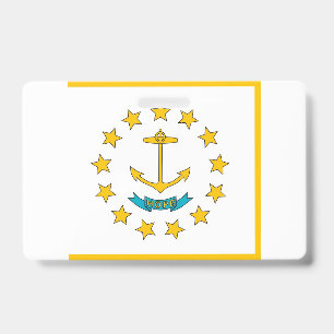 Badge Insigne de nom avec drapeau de Rhode Island, États