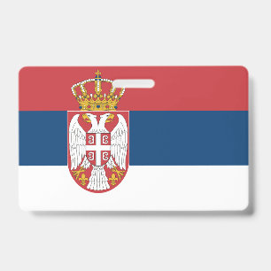 Badge Insigne de nom avec drapeau de Serbie