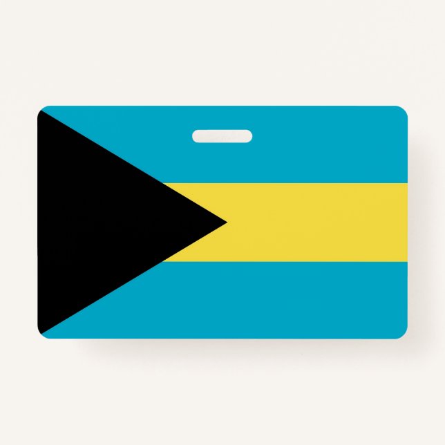 Badge Insigne de nom avec drapeau des Bahamas (Devant)
