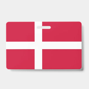 Badge Insigne de nom avec drapeau du Danemark