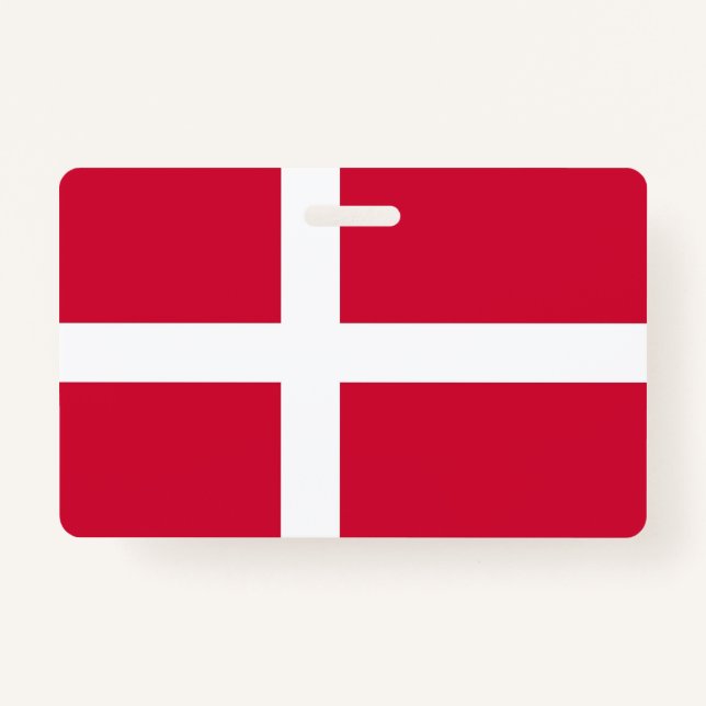 Badge Insigne de nom avec drapeau du Danemark (Devant)