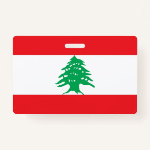 Badge Insigne de nom avec drapeau du Liban