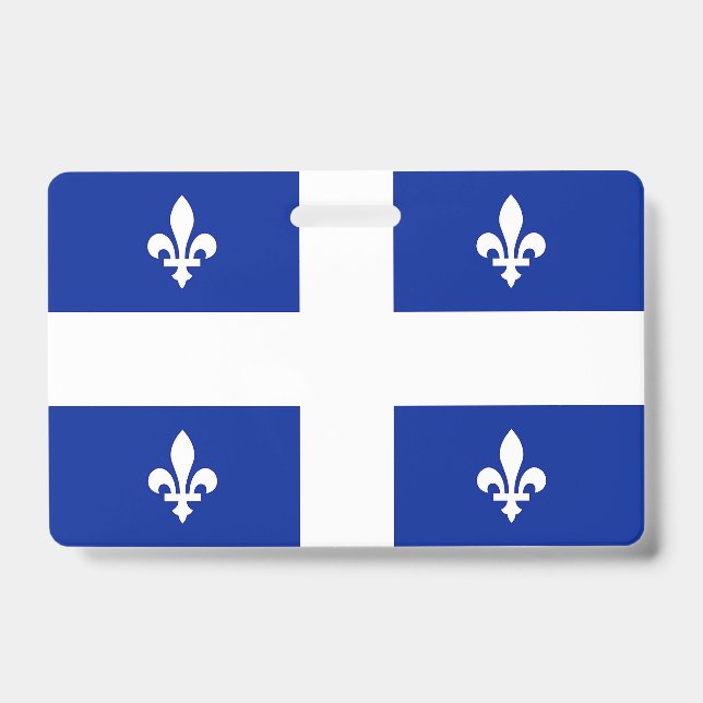 Badge Insigne de nom avec drapeau du Québec (Avant)