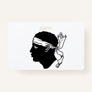 Badge Insigne de nom avec le drapeau de la Corse, France