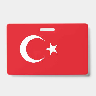 Badge Insigne de nom avec le drapeau de la Turquie