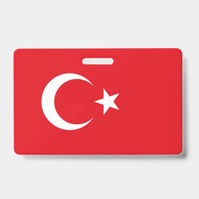 Badge Insigne de nom avec le drapeau de la Turquie (Face)