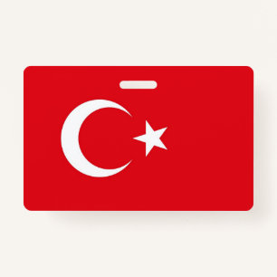 Badge Insigne de nom avec le drapeau de la Turquie