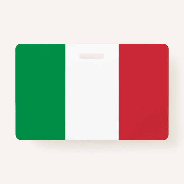 Badge Insigne de nom avec le drapeau de l'Italie (Devant)