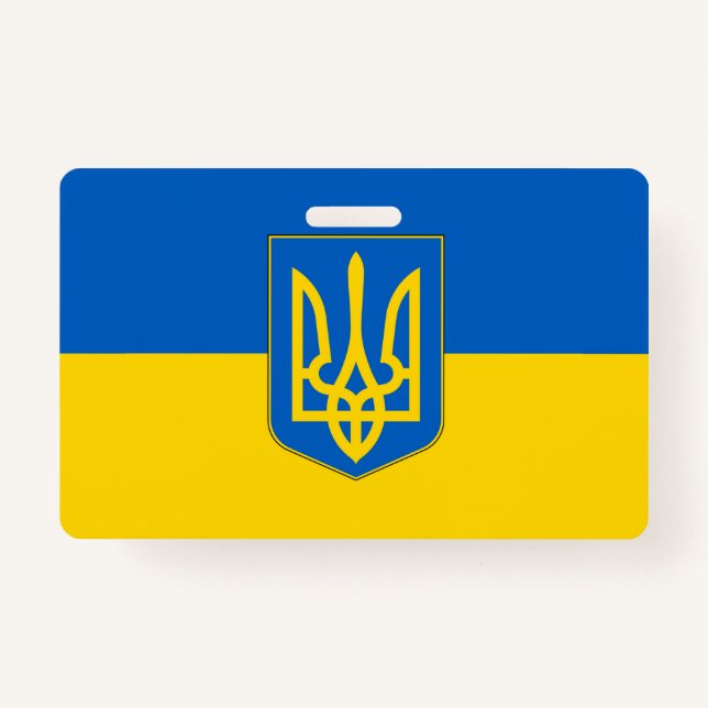 Badge Insigne de nom avec le drapeau de l'Ukraine (Devant)