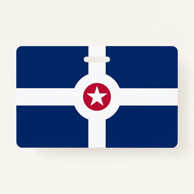 Badge Insigne de nom avec le drapeau d'Indianapolis City (Devant)