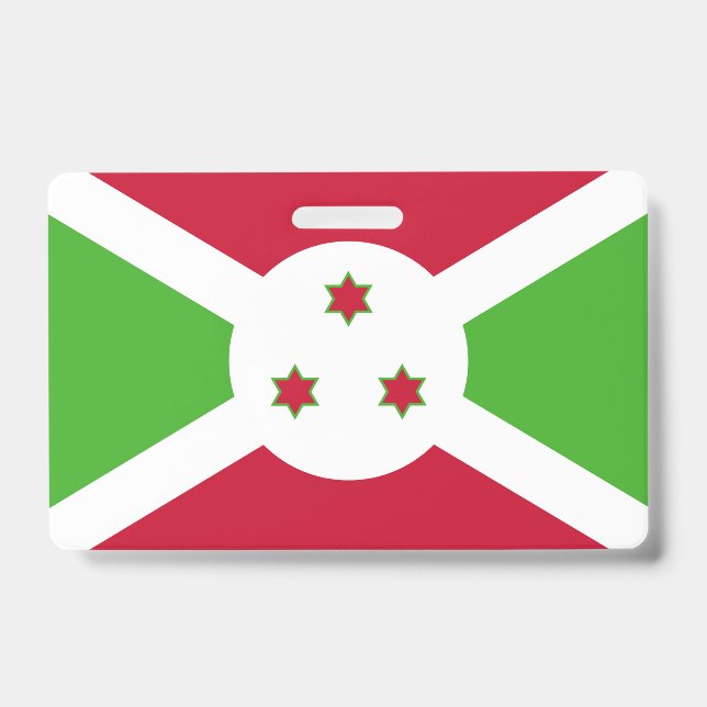 Badge Insigne de nom avec le drapeau du Burundi (Avant)