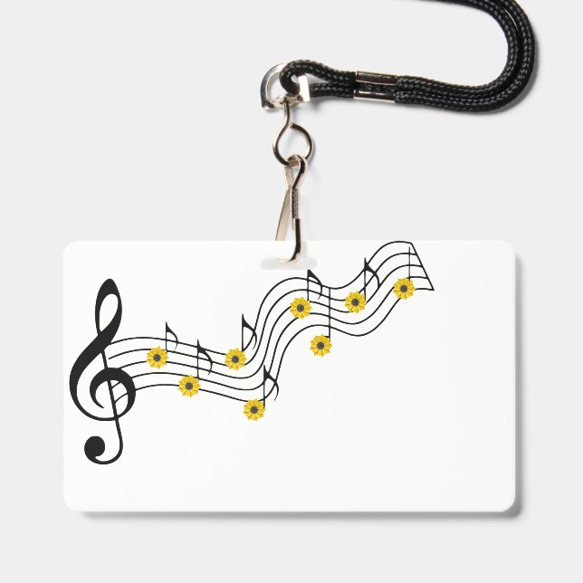 Badge insigne de notes de musique (Avant avec lanière)