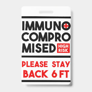 Badge Insigne de sensibilisation à haut risque immunoco
