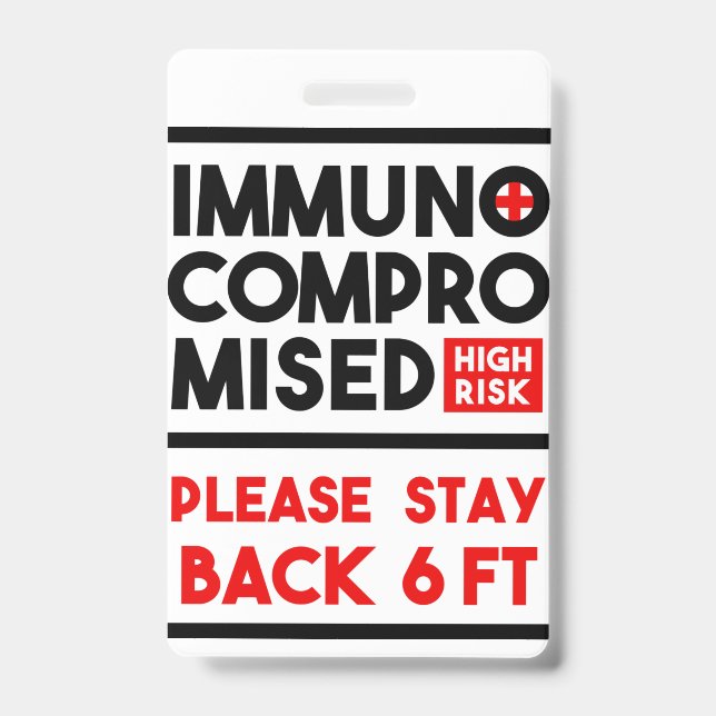 Badge Insigne de sensibilisation à haut risque immunocom (Avant)