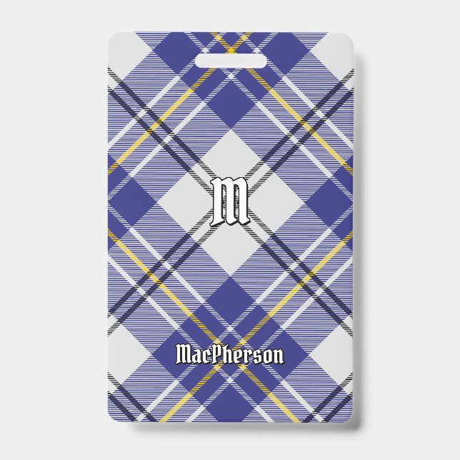 Badge Insigne de tartan de robe bleue du clan MacPherson (Avant)