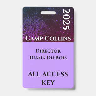 Badge Insigne d'état-major de camp violet et noir rustiq