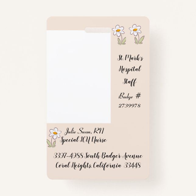 Badge Insigne d'hôpital pour l'infirmière de l'ICU (Devant)