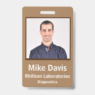 Badge Insigne d'ID employé Toscan Tan Conception vertica