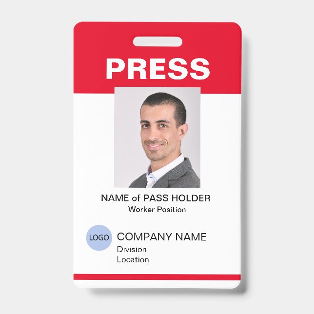 Badge Insigne d'identification de l'employé de la presse (Avant)
