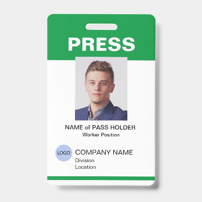 Badge Insigne d'identification de l'employé de la presse (Avant)