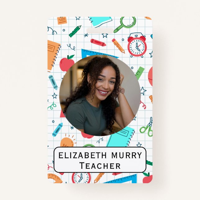 Badge Insigne d'identité de l'enseignant avec fourniture (Devant)