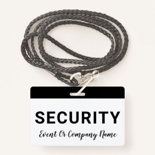 Badge Insigne du nom de l'entreprise du personnel de séc