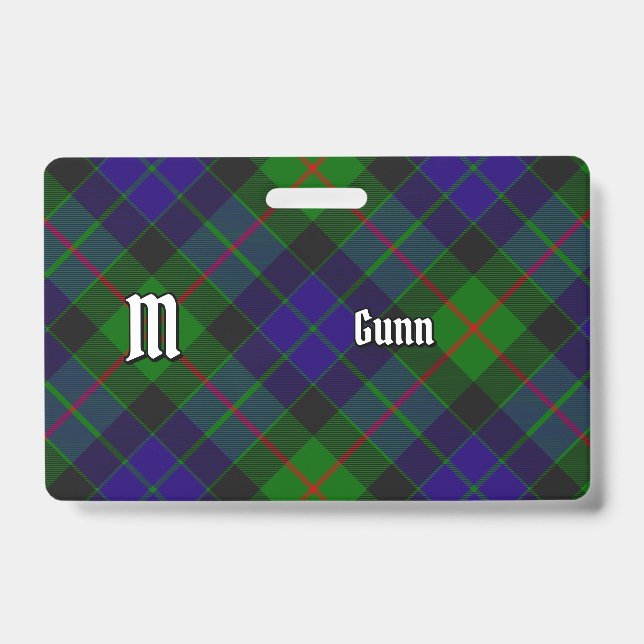 Badge Insigne du tartan du Clan Gunn (Avant)