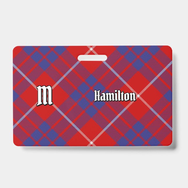 Badge Insigne du tartan rouge Clan Hamilton (Avant)