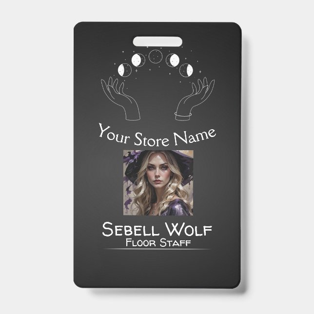 Badge Insigne employé de la phase de la lune de dégradé (Face)