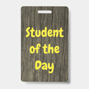 Badge Insigne "Étudiant du jour" inspiré par la nature