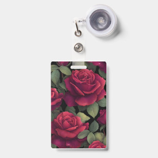 Badge Insigne floral Rose Rouge.