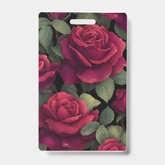 Badge Insigne floral Rose Rouge.