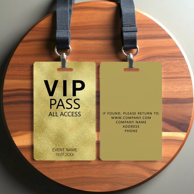 Badge Insigne Gold Foil de l'événement VIP All Access pe (Créateur téléchargé)