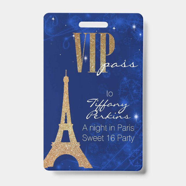 Badge Insigne orienté de la partie VIP de Paris (Avant)
