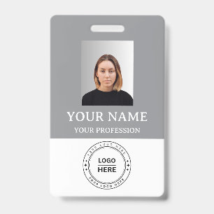 Badge Insigne personnalisé de l'employé avec photo, logo