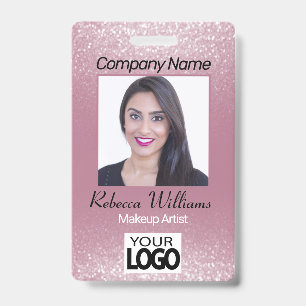 Badge Insigne photo - Parties scintillant rose