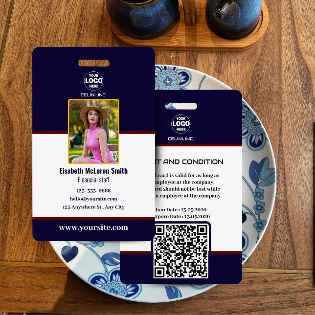 Badge Insigne professionnel de sécurité de la Marine : P (Professional Navy Security Badge: Photo & Company Logo)