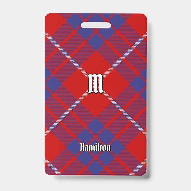 Badge Insigne tartan rouge Clan Hamilton (Avant)