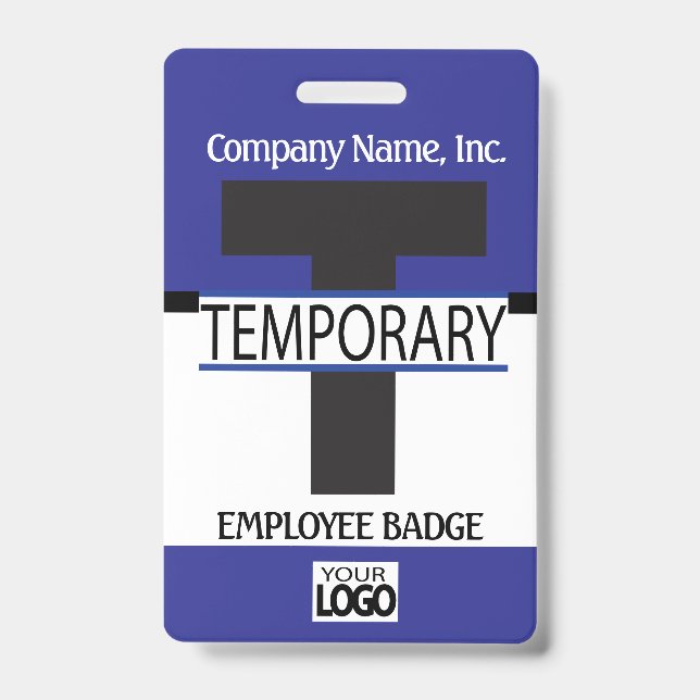 Badge Insigne temporaire de l'employé avec votre logo -  (Avant)